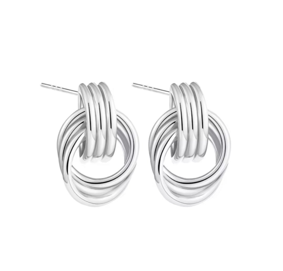 Vintage 90s silver statement earrings