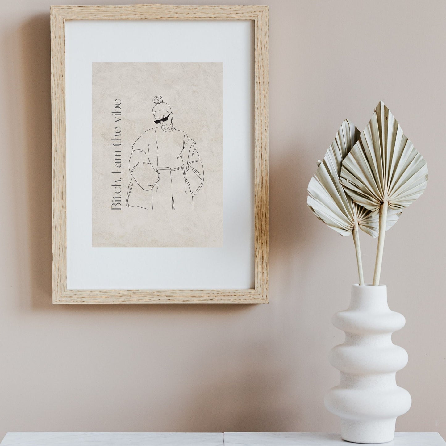 I Am The Vibe -Digital print, Printable Wall Art, Wall Art Print, Poster, Neutral Simple Print, Beige Print