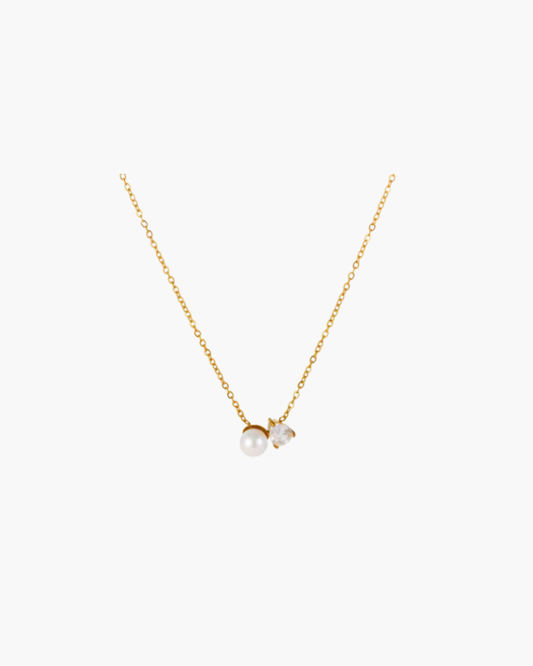 Pearl Meets Diamond Necklace