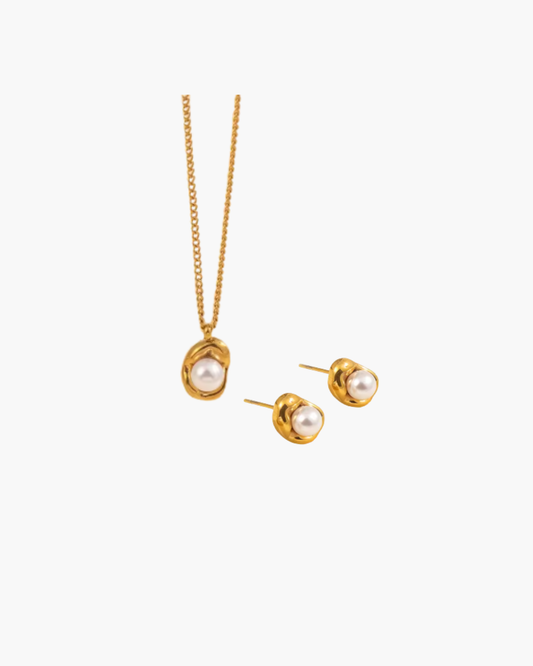 Pearl Set - necklace and earrings