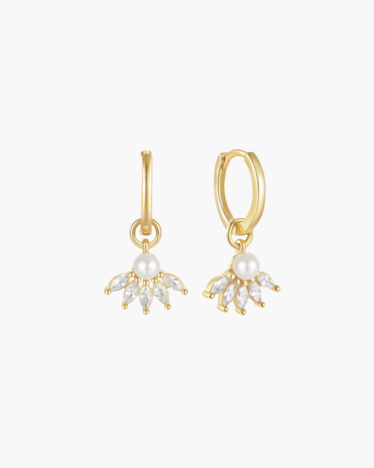 drop down fan earrings