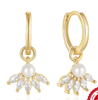 drop down fan earrings