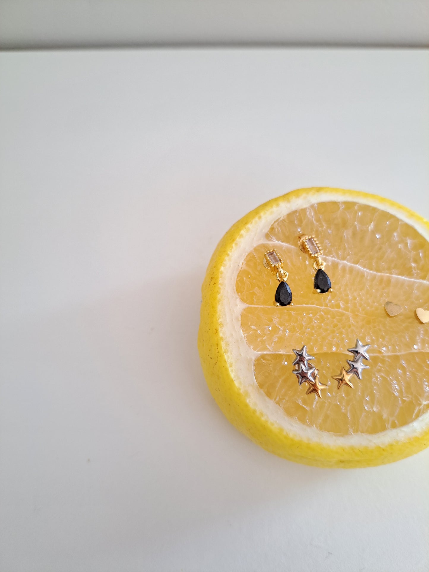 Drop down black diamond earrings