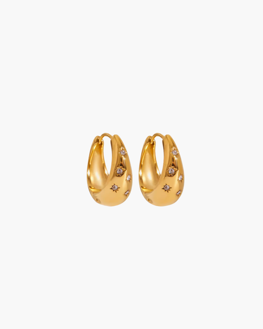 Star Gold Hoops