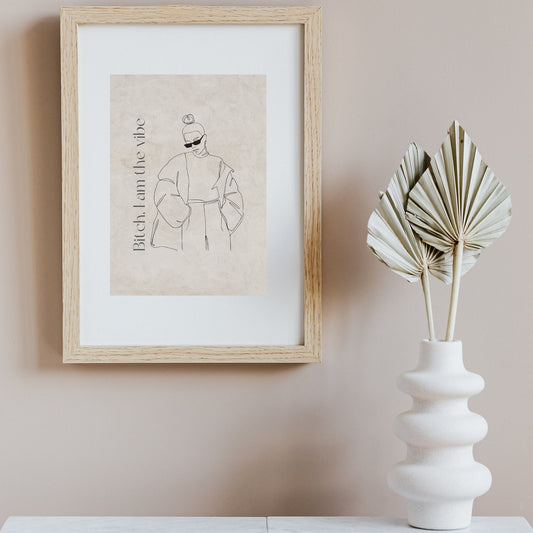 I Am The Vibe -Digital print, Printable Wall Art, Wall Art Print, Poster, Neutral Simple Print, Beige Print