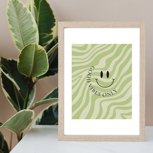 Good Vibes Only - Trendy Retro Wall Art, Aesthetic Print, Wall Art, Digital